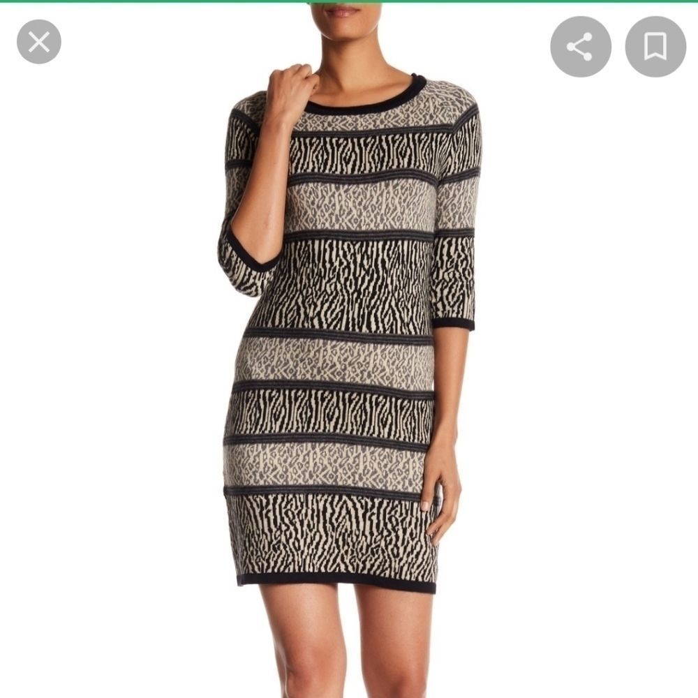 Animal Print Dress sz M  Papillon Sweater dress